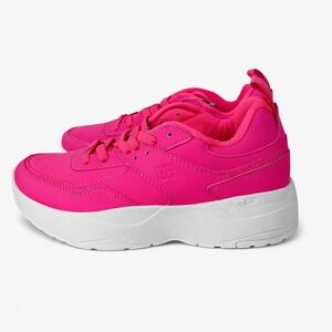 DC Platform Sneakers in Hot Pink and White